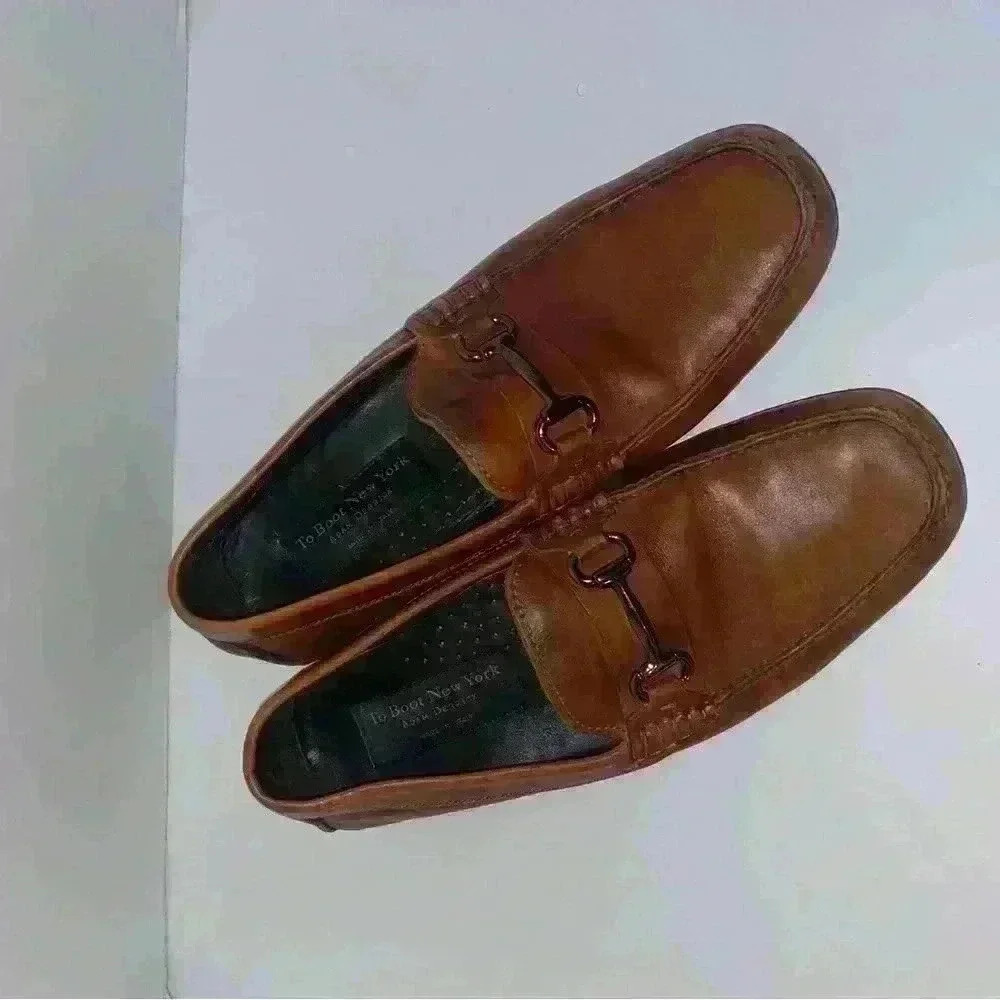 To Boot New York‎ del Amo leather cognac drivers loafers size 9 - Picture 3 of 8